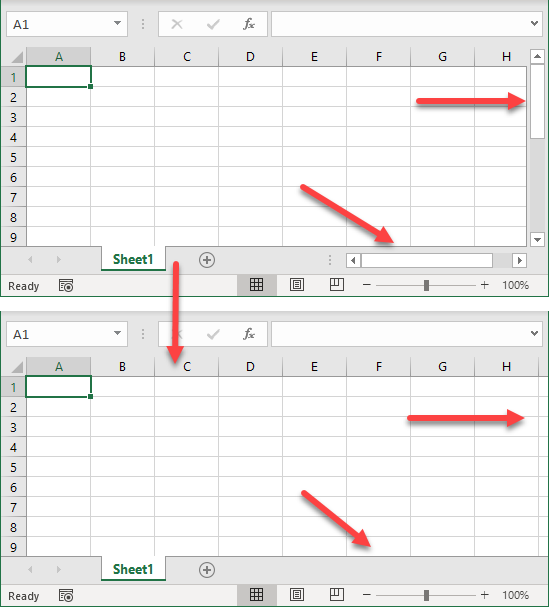 How To Hide Horizontal Scrollbar In Excel Campbopqe