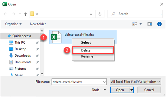 How To Delete An Excel File Or Google Sheet Automate Excel