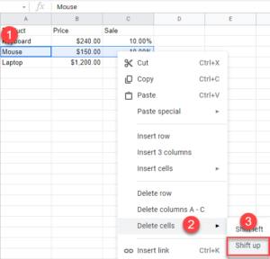 How to Delete and Shift Cells Up in Excel & Google Sheets - Automate Excel