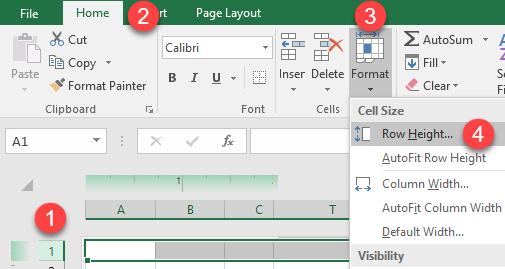 Cell Size In Excel 