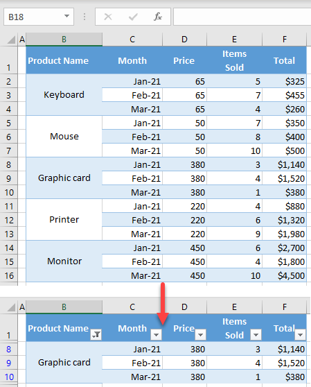 How To Filter Merged Cells In Excel Automate Excel