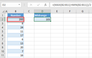 Find Midrange – Excel & Google Sheets - Automate Excel