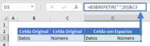 Agregar Espacios a una Celda Usando REPETIR - Excel y Google Sheets ...