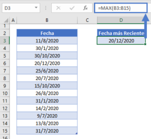 Fecha más Alta en Excel y Google Sheets - Automate Excel