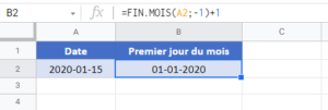 Premier Jour du Mois - Formules dans Excel et Google Sheets - Automate ...