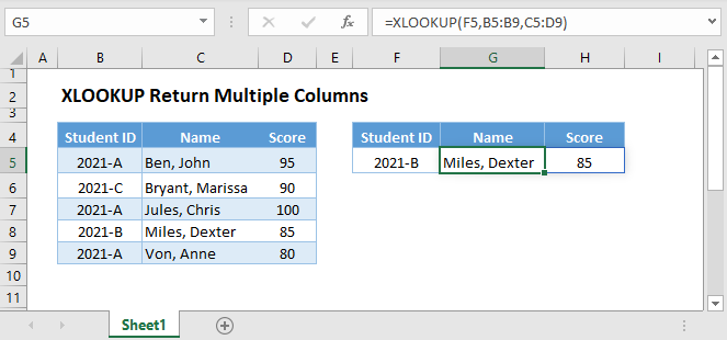 XLOOKUP Return Multiple Columns Automate Excel