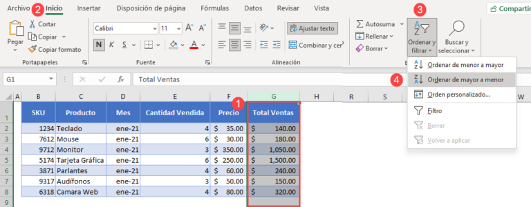 Ordenar-Tabla-Mayor-a-Menor-Paso1-en-Excel - Automate Excel