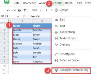 Zwei Spalten Vergleichen Und Unterschiede Hervorheben In Excel Und ...