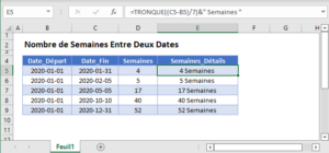 Nombre de Semaines Entre Deux Dates dans Excel et Google Sheets ...