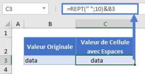 Ajouter des Espaces à une Cellule à l'Aide de REPT - Excel et Google ...