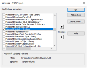 Microsoft scripting runtime как включить в excel