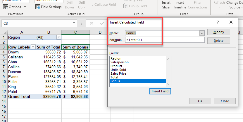 Add A Calculated Field In A Pivot Table In Excel Google Sheets 