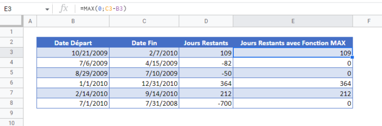 Décompte des Jours Restants dans Excel et Google Sheets Automate Excel