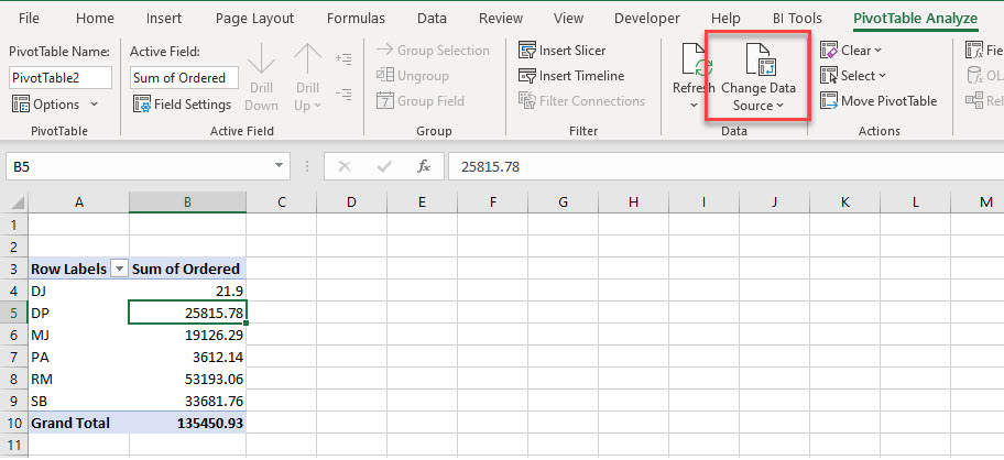 How To Change Data Source Reference For A Pivot Table In Excel And 