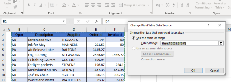 How to Change Data Source Reference for a Pivot Table in Excel and ...