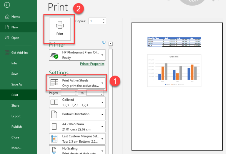 How to Print a Chart / Graph in Excel & Google Sheets - Automate Excel