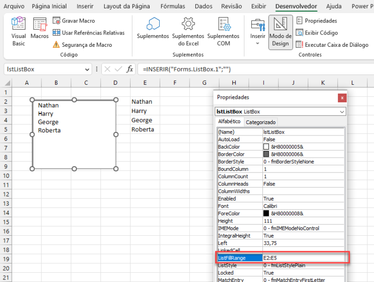 VBA Caixa De Listagem Automate Excel