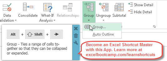 Excel Shortcut To Group Or Ungroup Rows And Columns Become A Shortcut 