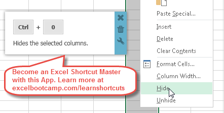 insert column excel shortcut