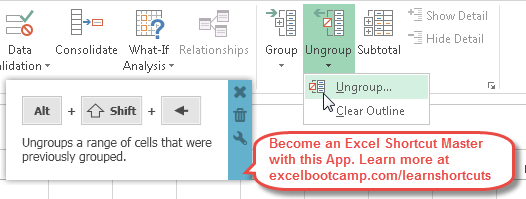 Excel Shortcut To Group Or Ungroup Rows And Columns Become A Shortcut 